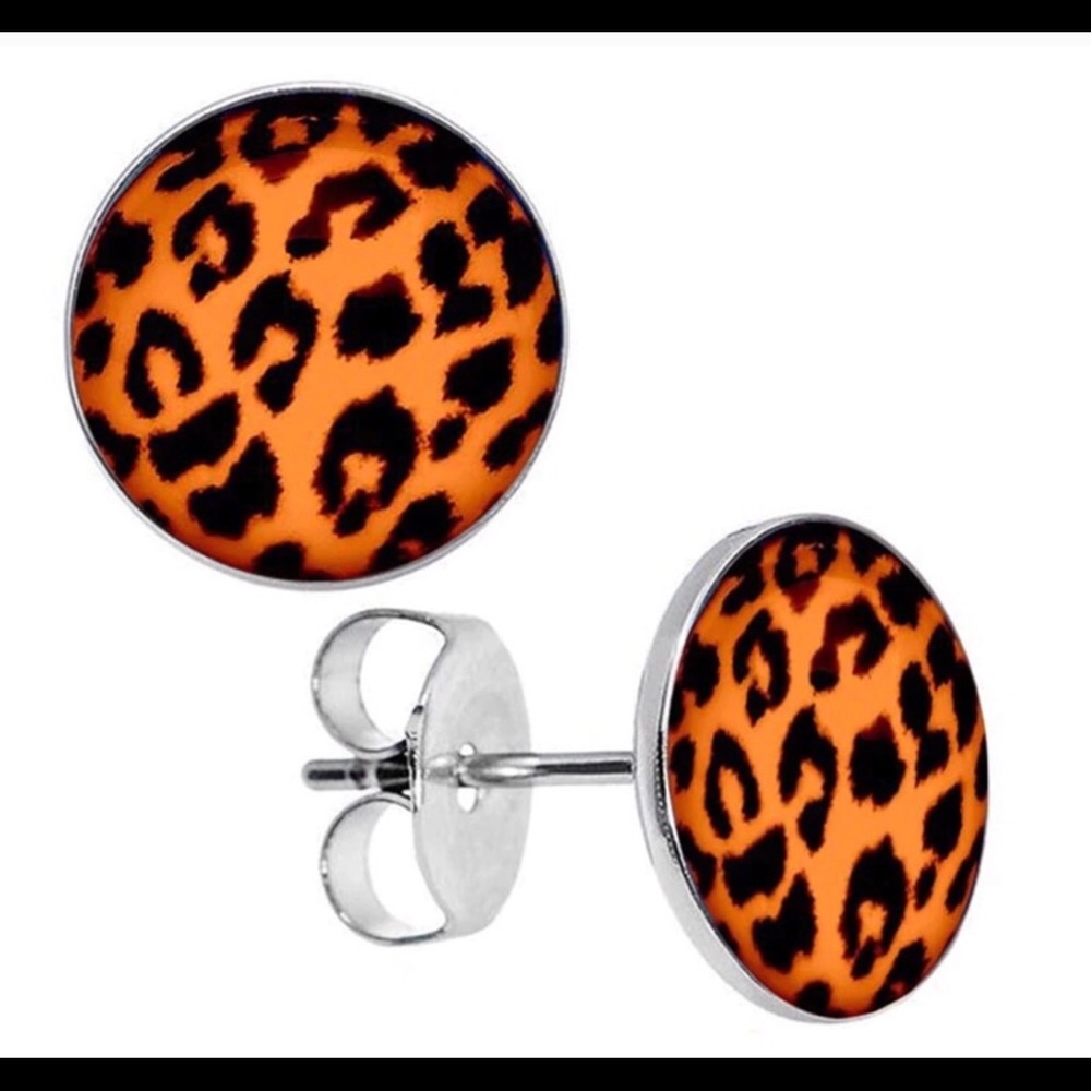 Leopard Print Studs